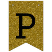 トレンディー金ゴールドグリッターハッピー新年 バンティングフラッグ (第3の旗)