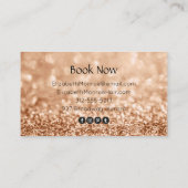 トレンディー金ゴールドグリッターヘアサロン 名刺 (裏面)