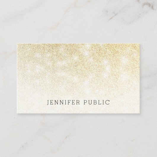 トレンディー金ゴールドグリッターモダンプロフェッショナルテンプレート 名刺 (正面)