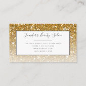トレンディー金ゴールドグリッター化粧アーティストヘアサロン 名刺 (裏面)