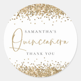 トレンディー金ゴールドグリッター名キンセアニラサンキュー ラウンドシール