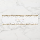 トレンディー金ゴールドグリッター名日付Sweet sixteenパーティー ペットボトルラベル (シングルラベル)