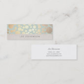 トレンディー金ゴールドサークル淡い色のターコイズリネンルック スキニー名刺 (正面/裏面)