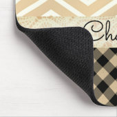 トレンディー金ゴールドシェブロンジンガム マウスパッド (コーナー)
