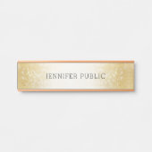 トレンディー金ゴールドシンプルグリッターモダンエレガントテンプレート サインプレート (正面)