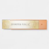 トレンディー金ゴールドシンプルグリッターモダンエレガントテンプレート サインプレート (正面)