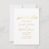 トレンディー金ゴールドスクリプト2写真を保存する日付カード ノートカード (裏面)