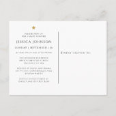 トレンディー金ゴールドスターズトゥインクルトゥインクルベビーシャワー インビテーションポストカード (裏面)