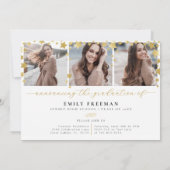 トレンディー金ゴールドスター4写真卒業パーティー 招待状 (裏面)