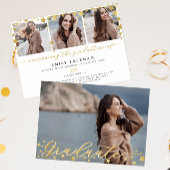 トレンディー金ゴールドスター4写真卒業パーティー 招待状