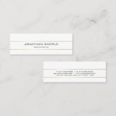 トレンディー金ゴールドストライプミニマルデザインシックプレーン スキニー名刺 (正面/裏面)