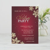 トレンディー金ゴールドスノーフレークスクリスマスカンパニーパーティー 招待状 (スタンド正面)