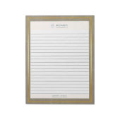 トレンディー金ゴールドテクスチャロゴの線 ノートパッド (回転)