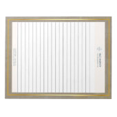 トレンディー金ゴールドテクスチャロゴの線 ノートパッド (正面)