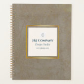 トレンディー金ゴールドテクスチャロゴビジネス プランナー手帳 (正面)