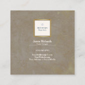 トレンディー金ゴールドテクスチャロゴ正方形 スクエア名刺 (裏面)