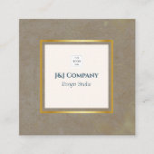 トレンディー金ゴールドテクスチャロゴ正方形 スクエア名刺 (正面)