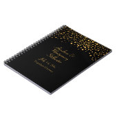 トレンディー金ゴールドドットオンブラック ノートブック (左側)