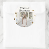 トレンディー金ゴールドドットストライプズモダン卒業パーティー ラウンドシール (バッグ)