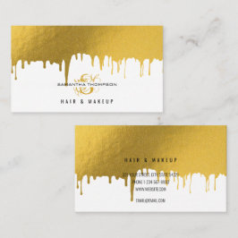 トレンディー金ゴールドドリップスヘア&メイクアップアーティスト 名刺