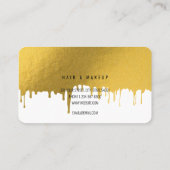 トレンディー金ゴールドドリップスヘア&メイクアップアーティスト 名刺 (裏面)