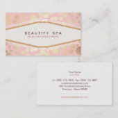 トレンディー金ゴールドパターンピンク美しいサロン 名刺 (正面/裏面)