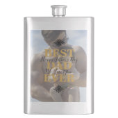 トレンディー金ゴールドパパエバー父デイフォトクラシック フラスク (正面)