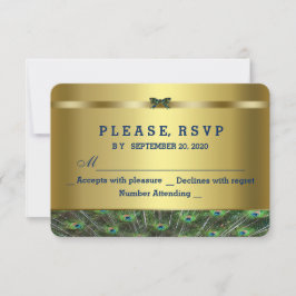 トレンディー金ゴールドピーコ結婚ックカスタムズRSVP 出欠カード