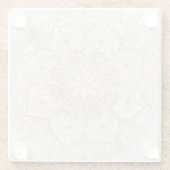 トレンディー金ゴールドフローラマンダラマーブルデザイン ガラスコースター (裏面)