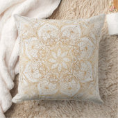 トレンディー金ゴールドフローラマンダラマーブルデザイン クッション (ブランケット)