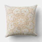 トレンディー金ゴールドフローラマンダラマーブルデザイン クッション (裏面)