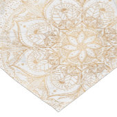 トレンディー金ゴールドフローラマンダラマーブルデザイン ショートテーブルランナー (コーナー)