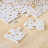 トレンディー金ゴールドフローラマンダラマーブルデザイン ジグソーパズル (側面)