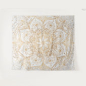 トレンディー金ゴールドフローラマンダラマーブルデザイン タペストリー (正面(横))