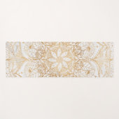 トレンディー金ゴールドフローラマンダラマーブルデザイン ヨガマット (正面(横))