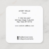 トレンディー金ゴールドブモダンラシ抽象芸術絵を描アート スクエア名刺 (裏面)