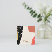 トレンディー金ゴールドブモダンラシ抽象芸術絵を描アート スクエア名刺 (スタンド正面)