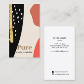 トレンディー金ゴールドブモダンラシ抽象芸術絵を描アート 名刺 (正面/裏面)