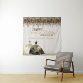 トレンディー金ゴールドブラウンドリップスボールゴーンスート16誕生日 タペストリー (インサイチュ)