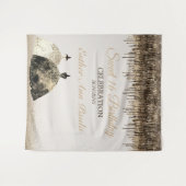 トレンディー金ゴールドブラウンドリップスボールゴーンスート16誕生日 タペストリー (正面(横))