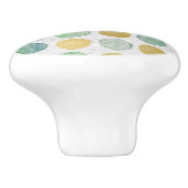 トレンディー金ゴールドブラウン&ティール(緑がかった色)ドットドレッサー セラミックノブ (側面)