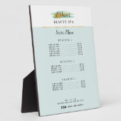 トレンディー金ゴールドブルー美しいスパサービスメニュー フォトプラーク (側面)