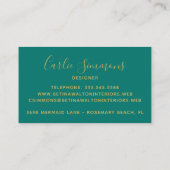 トレンディー金ゴールドマーメイドはかりで測 名刺 (裏面)