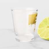 トレンディー金ゴールドメタリックドリップ21歳の誕生日 ショットグラス (左)