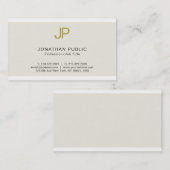 トレンディー金ゴールドモノグラムのデザインモダンシックプレーン 名刺 (正面/裏面)