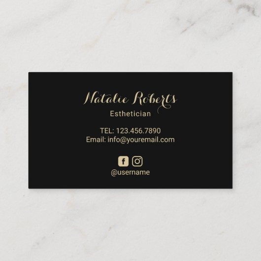 トレンディー金ゴールドラッシュ化粧アーティストサロンロイヤリティ ロイヤリティカード (裏面)