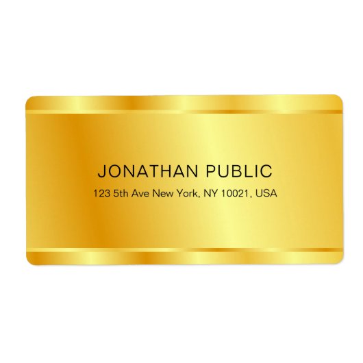 トレンディー金ゴールドルッカスタムクエレガントグラマーテンプレート ラベル (正面)