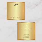 トレンディー金ゴールドルックモダンエレガントプロフェッショナルシック スクエア名刺 (正面/裏面)