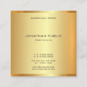 トレンディー金ゴールドルックモダンエレガントプロフェッショナルシック スクエア名刺 (裏面)