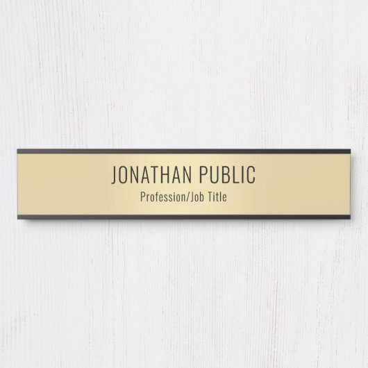 トレンディー金ゴールドルックモダンシンプルテンプレートエレガント サインプレート (正面)